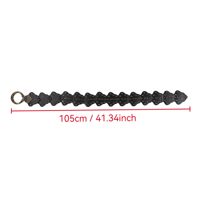 Fashionable and versatile leaf-stitched belt