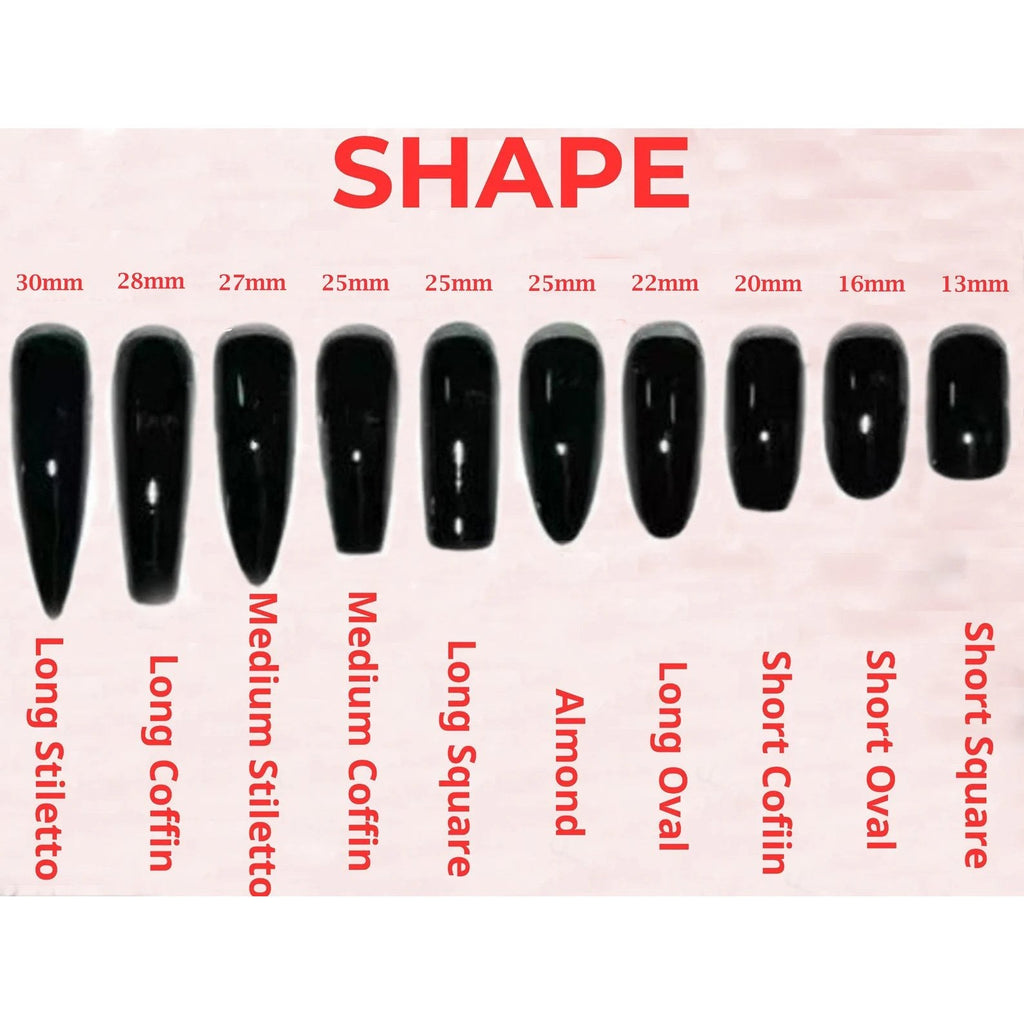 3D Star Heart Nail Art Set - Sparkly Glam Press-Ons