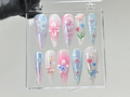 Enchanted Garden Press-On Nails | Floral and Butterfly 3D Nail Art | Handcrafted Fake Nails | Nail Charms | Press Ons | Gift for her|OC462TC