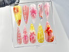 Tropical Floral Press On Nails | Handcrafted Hibiscus Fake nails| Artisan Spring Flower Nail Art | Luxe Pink Acrylic Nails | OB639YK