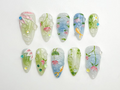 Water Garden Koi Press On Nails | Hand-Painted Koi Fish & Lotus Flowers | Zen Nature Art Nail Set | Calm Pond-Inspired Press Ons | OC798HC