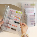 Transparent Nail Art Binder | Press On Nails Storage Book | Clear Ring Binder Album | Professional Nail Display Organizer OC189L