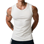 Men's Wide Strap Ribbed Tank Top