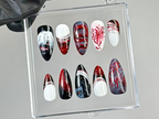 Anime-Inspired Press On Nails | Horror Anime Press Ons | Blood Drip Gothic Fake Nails | Gothic Vampire Nail Art | Custom Nails | OB774YC