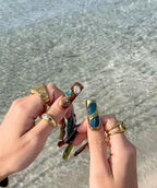 3D Retro Statement Nails Bold Metallic Design
