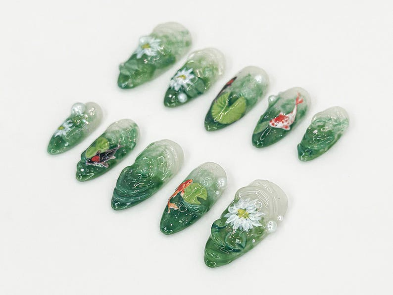Realistic Koi Fish Press On Nails | OB72