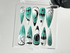 Gothic Halloween Press On Nails | Green Ombre Gothic Nails | Spooky Green Ombre Nail Art | Y2k Nails | Gothic Nails | Press Ons | OB577TK