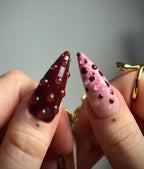 Handmade Burgundy Pink 3D Flower Star Dot Fantasy Press on Nails O18
