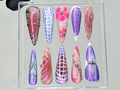 Galaxy Chrome Press On Nails | Holographic Purple Fake Nails | Metallic Stiletto Nail Art | Iridescent Galaxy Nails | Gothic Nails | OB915YK