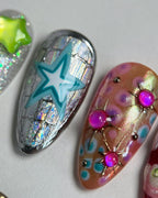 3D Star Heart Nail Art Set - Sparkly Glam Press-Ons