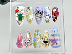 Kawaii Sanrio Press On Nails | Keroppi Kuromi Cinnamoroll Press Ons | Cute Pastel Fake Nails |Japanese Character Nails |Kawaii Nails|OB854YC