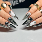 Black Gothic Press On Nails | Dark Alternative Nail Art | 3D Cross Nail Art with Pearls | Punk Fake Nails | Punk Rock Press Ons | OC194YP