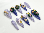 Mermaid Shell Spiral Press On Nails | Ocean-Inspired 3D Nail Art | Seashell Starfish Lilac Nails | Fairycore Beach Nail Set | OB861H