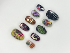 Fantasy Forest Halloween Nails | Pumpkin & Black Cat Press Ons | 3D Mushroom Nail Art | Magical Spooky Handmade Nails | OC1146BC