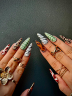 Luxe Leopard Press On Nails | Zebra. Leopard & Croc Nail Art | Handmade Safari-Inspired Press Ons | Mixed Animal Print Nails | OB1085HC