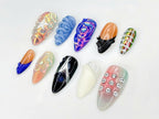 Abstract 3D Chrome Futuristic Press On Nails