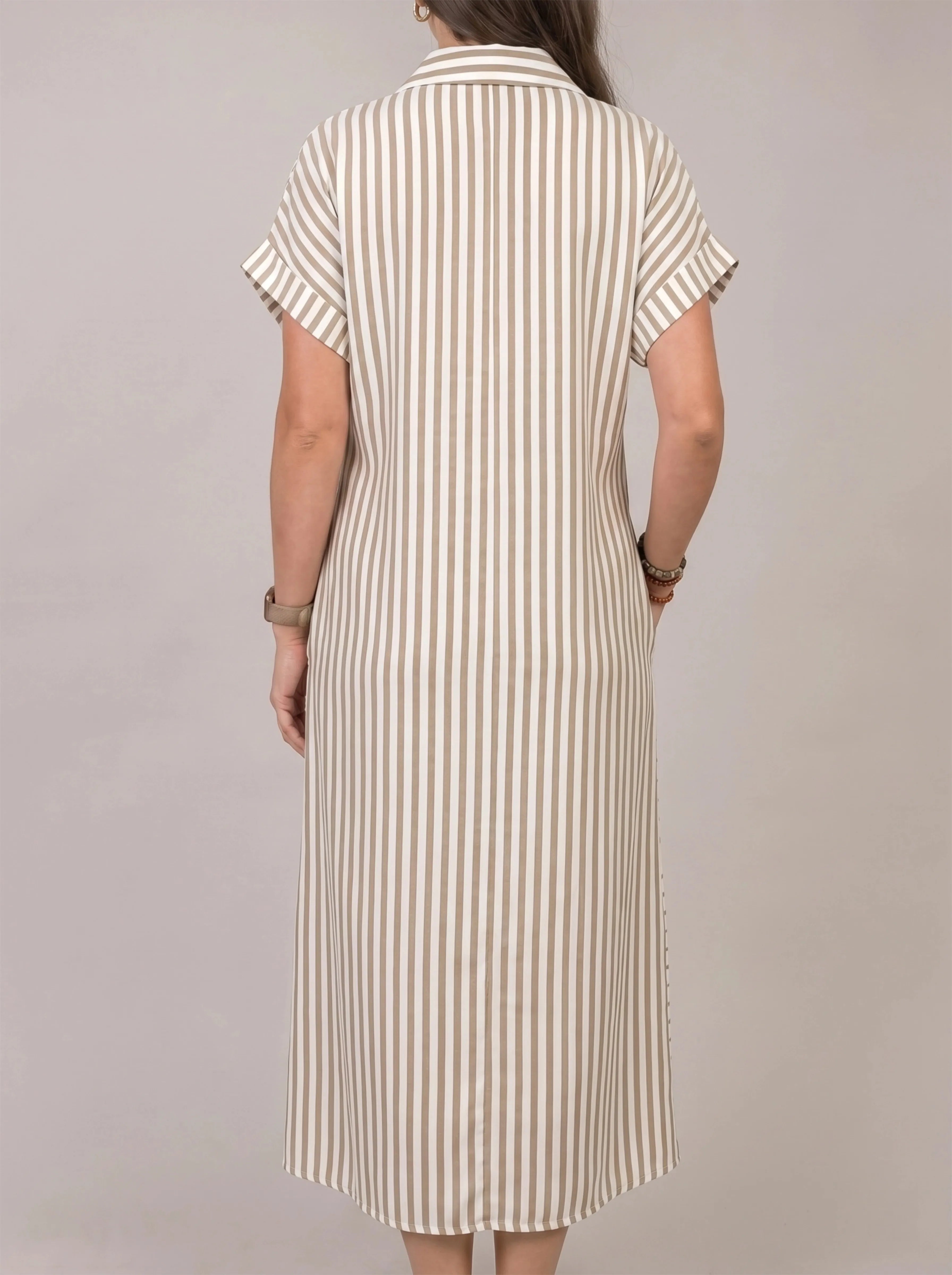 New Antonella Striped Shirt Dress – Effortless Chic & Comfort