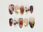 Fruit Garden Custom Press On Nails | Hand-Painted Watermelon. Strawberry & Citrus Nail Art | Vegan-Friendly Nail Designs | OB525HC