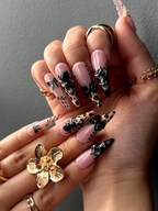Vintage Halloween Leopard Press On Nails | Gothic Pumpkin & Spider Web Nail Art | Handmade Halloween Nail Set | Gothic Nail Set | OB180HC
