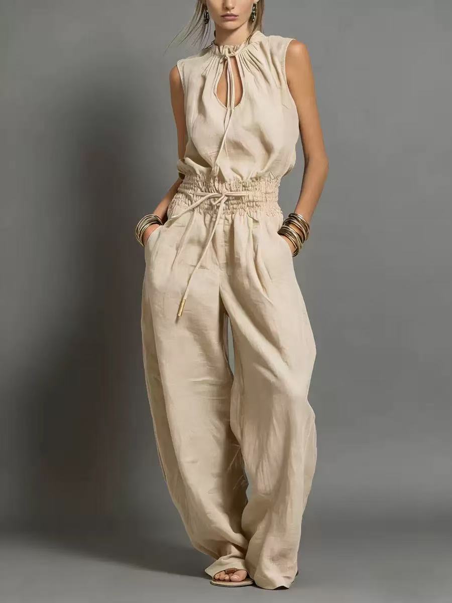Heavy-Duty Denim Utility Romper with Belt
