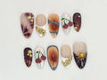Fruit Garden Custom Press On Nails | Hand-Painted Watermelon. Strawberry & Citrus Nail Art | Vegan-Friendly Nail Designs | OB525HC