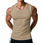 Men's Wide Strap Ribbed Tank Top