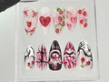 Strawberry Love Gothic Almond Nails | Bold Gothic & Sweet Flora Fake Nails | Artistic 3D Nail Art | Valentine's Day Fake Nails | OB717YK