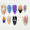 Abstract 3D Chrome Futuristic Press On Nails