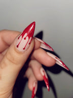 Handmade Blood Drip Halloween Press on Nails - Reusable Fingernails X17