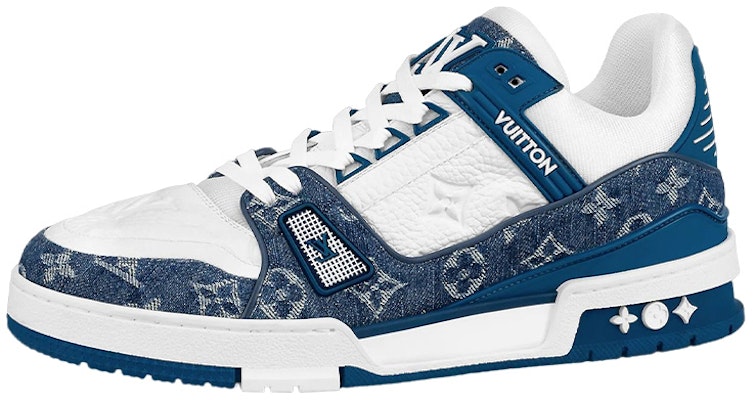 Louis Vuitton LV Trainers 'White with Denim Monogram' 1A9JGO