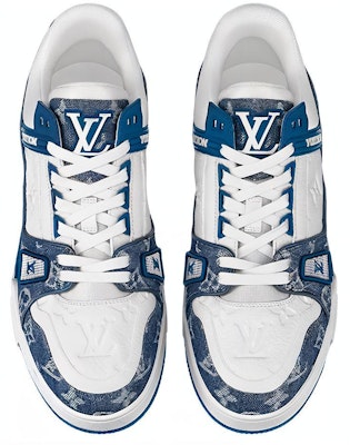Louis Vuitton LV Trainers 'White with Denim Monogram' 1A9JGO