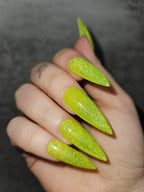 Green Glitter Handmade Press on Nails - Luxury Reusable Fingernails C73