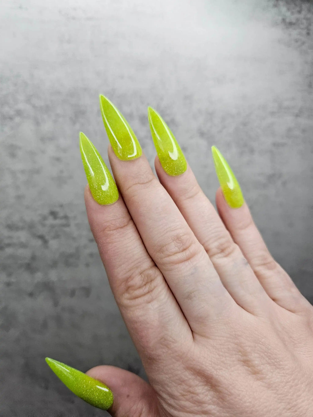 Green Glitter Handmade Press on Nails - Luxury Reusable Fingernails C73
