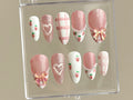 Strawberry Plaid Pink Press On Nails | OBPNK