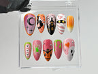 Custom Halloween Press On Nails | Witch and Spiderweb Nail Art | Spooky Gothic Press On Nails | Halloween Theme Y2K Nails |Press Ons| OB594T