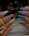 Handmade 3D Ocean Seashell and Starfish Design for Summer Press on Nails E86