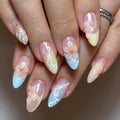Handmade Blossom Tip Seashell Pink Press on Nails Q25