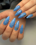 Handmade Blue Bubble Textured 3D Starfish Ocean Sea Press on Nails B27