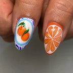 Handmade Blue Mediterranean Italian Seafood Summer Artistic Press on Nails O43