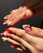 Handmade Breakfast Food Strawberry Waffle Fried Egg Press on Nails N93