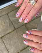 Handmade Cherry Blossom Purple Floral Garden Art Summer Press on Nails H48