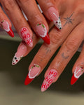 Handmade Christmas Ho Ho Ho and Holly Design Press on Nails V20