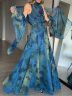 Tie-Dye Print Chiffon Tank Top & Skirt Set (Includes Tie-Strap Fabric Panel)