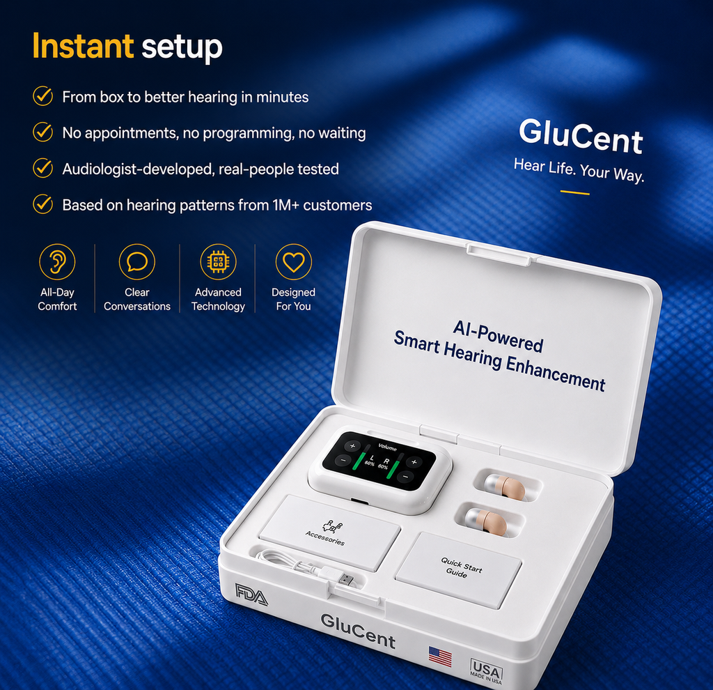 🔥 Final 3 Hours : Only Limited Stock Left🏆GluCent Atom XSmart Hearing Aids -Hear Clearly,💓 FeelConfident Again(Mayo ClinicRecommended)