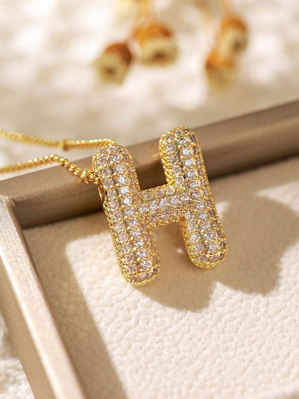 Pavl Bubble Letter Monogram Necklace