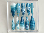 Ocean-inspired Press On Nails | Ocean nailss and Starfish Design On Fake Nails | ocean nails |Jellyfish Pattern on Acrylic nails| OB361TH