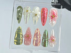 Garden Blossom Press On Nails | Unique Acrylic Press On Nails | Fake Nails | Nature Inspired Nail Art | Summer nails | press ons | OB447TL