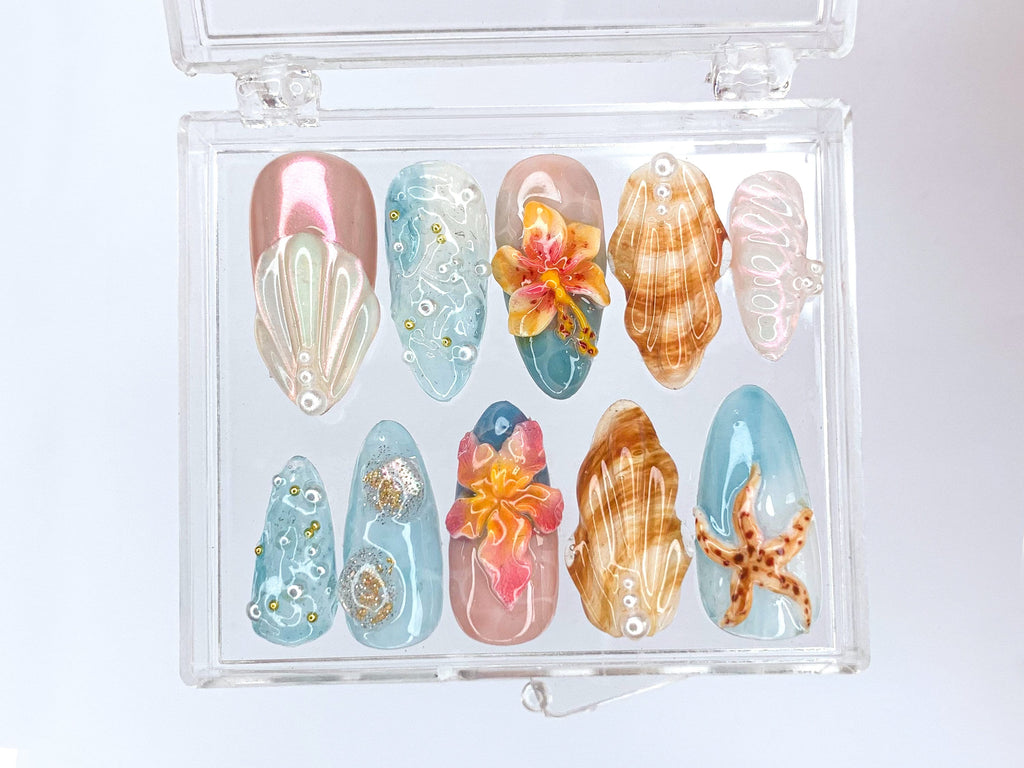 Tropical Ocean Press On Nails | OB33