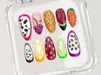 Fruit-themed Press On Nails for a Splash of Color | Tropical Delight On Fake nails | Vibrant Fruit Delight Nail Art | Acrylic Nails | OB360T