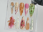 Enchanted Gardens Press On Nails | 3D Floral Press Ons | Spring Theme Custom On Fake | Custom Flower Fairycore Nails | Nail Art | OB457TL